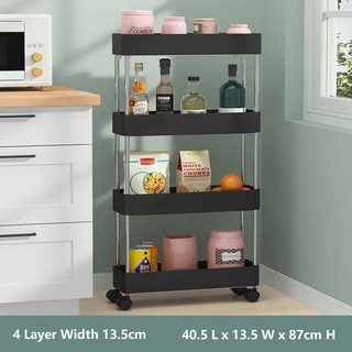 [4 Colors] 2/3/4 layer slim wheel space saver kitchen rack s