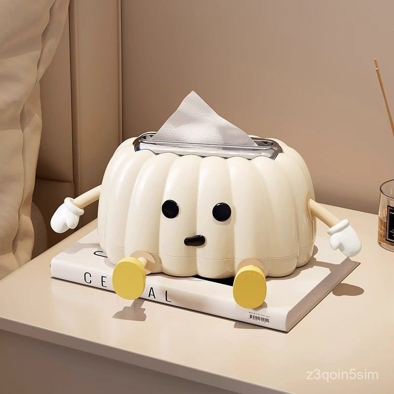 收納盒高顔值客廳可愛紙巾盒奶油家用彈簧茶幾紙盒創意桌麵餐巾紙