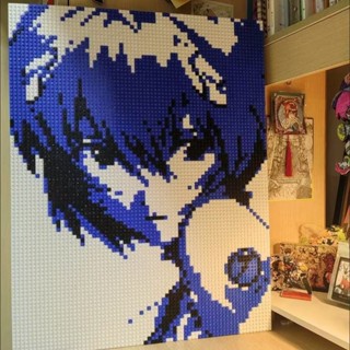 EVA高清新世紀福音綾波麗顆粒積木週邊材料包桌麵拚圖擺件送朋友 NDZL