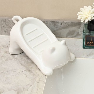 Cartoon Cat Shaped Soap Box Creative Plastic Drain Soap Dish