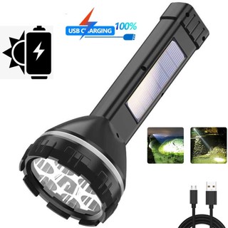 USB/Solar Charging LED Outdoor Torch with COB Side Light Wat