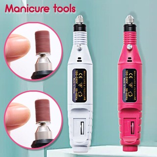 Electric Nail Drill Machine USB Plug Set 6 Nail Drill Bits P