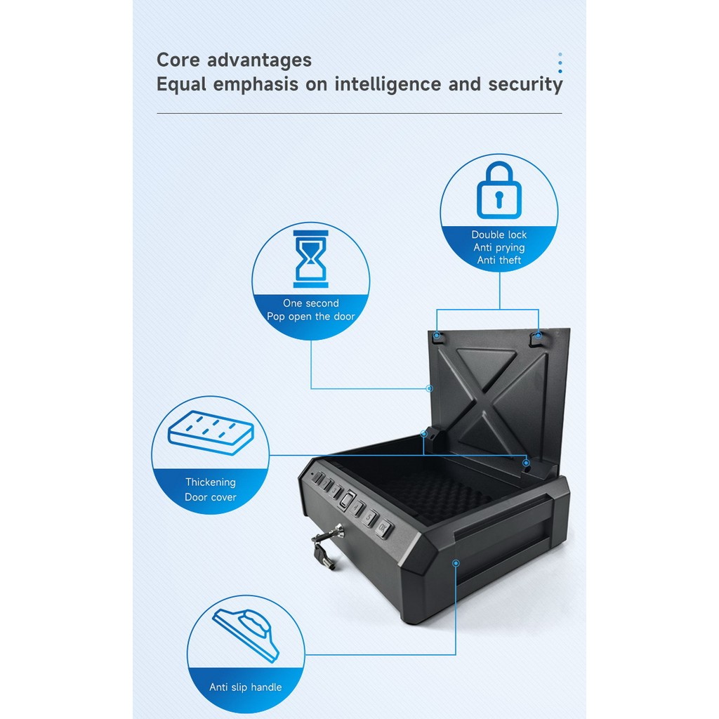 【暢銷-推薦】萬家保 保險櫃-G1G3型號 小型 手提 指紋 手盒 防盜 家用 辦公 保險箱4.4kg