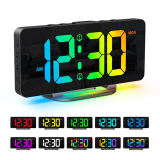 ORIA Colorful Digital Alarm Clock with Large LED Display Dua
