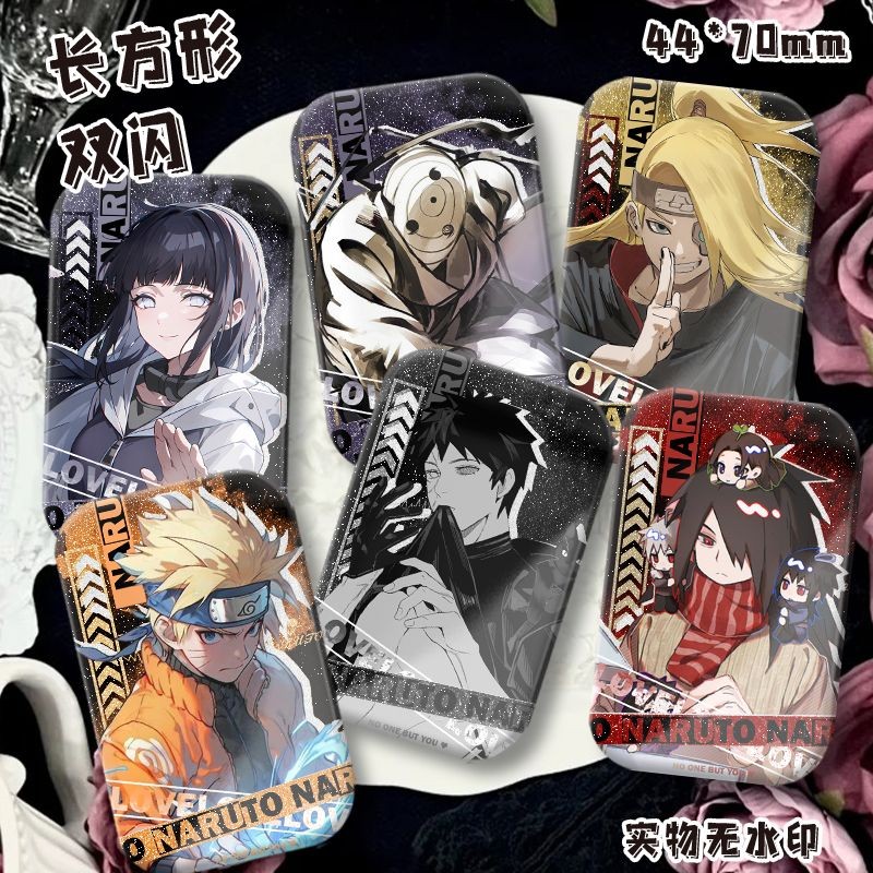 💕臺灣出貨 火影忍者吧唧 火影忍者帶土卡卡西迪達拉鳴人佐助雛田雙閃長方形吧唧徽章收藏品