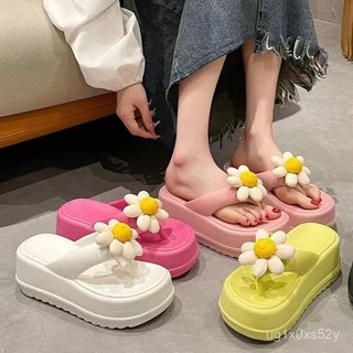 🩰臺灣出貨🩰 法式涼鞋 拖鞋增高厚底人字拖鞋 超火可愛花朵沙灘外出鞋 包頭鞋 夾腳鞋 人字拖 拖鞋 NURR