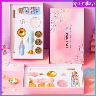 9pcs Wax Envelope Seal Stamp Kit with 3 Wax Sealing Stamps W
