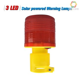 Solar Warning Lights 3pcs Leds Red Solar-powered Warning Lam