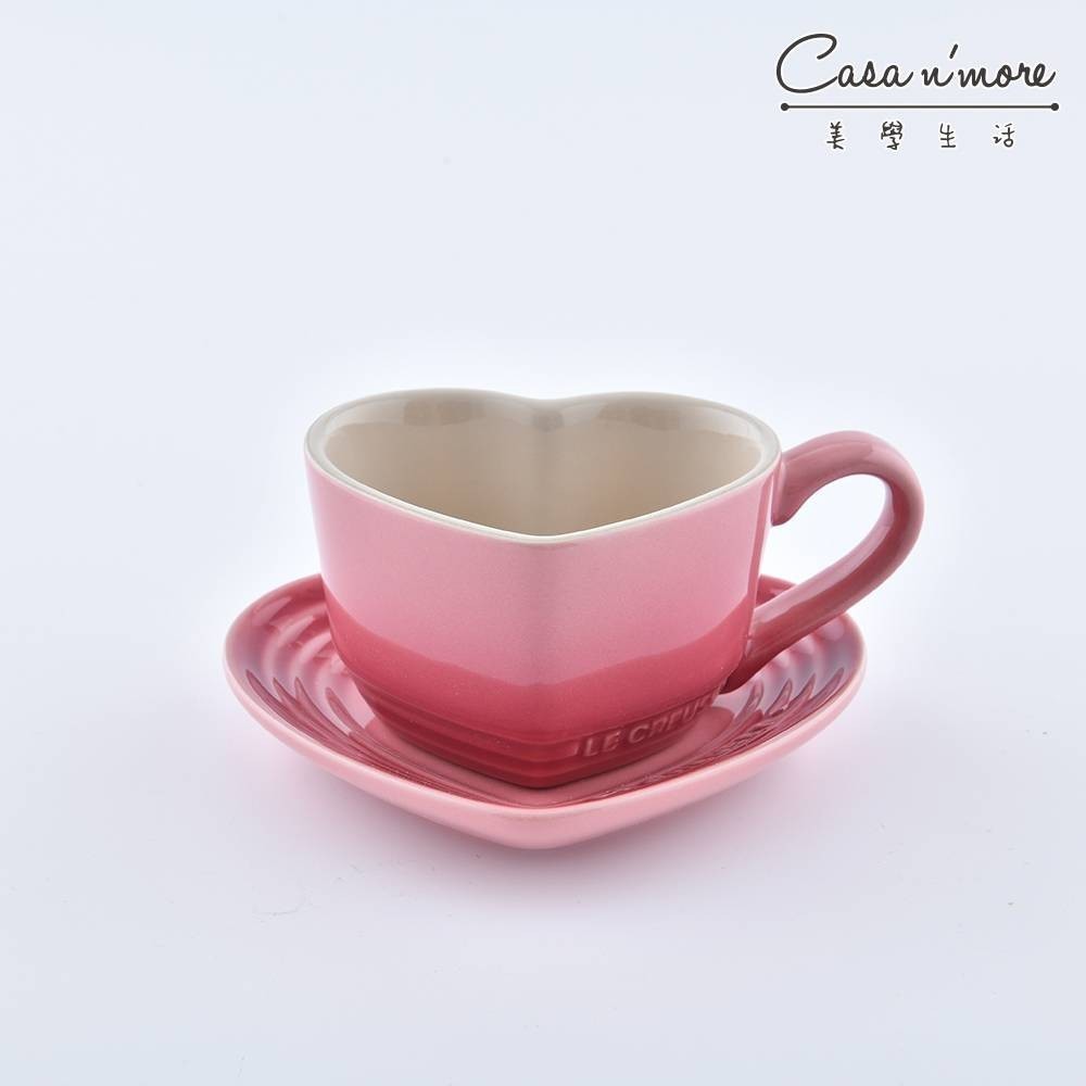 Le Creuset 愛心馬克杯盤組 220ml 薔薇粉 茶杯 茶杯組  [美學生活]