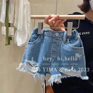 Mimo⭐女童牛仔短褲夏季韓版兒童百搭熱褲外穿中大童牛仔褲