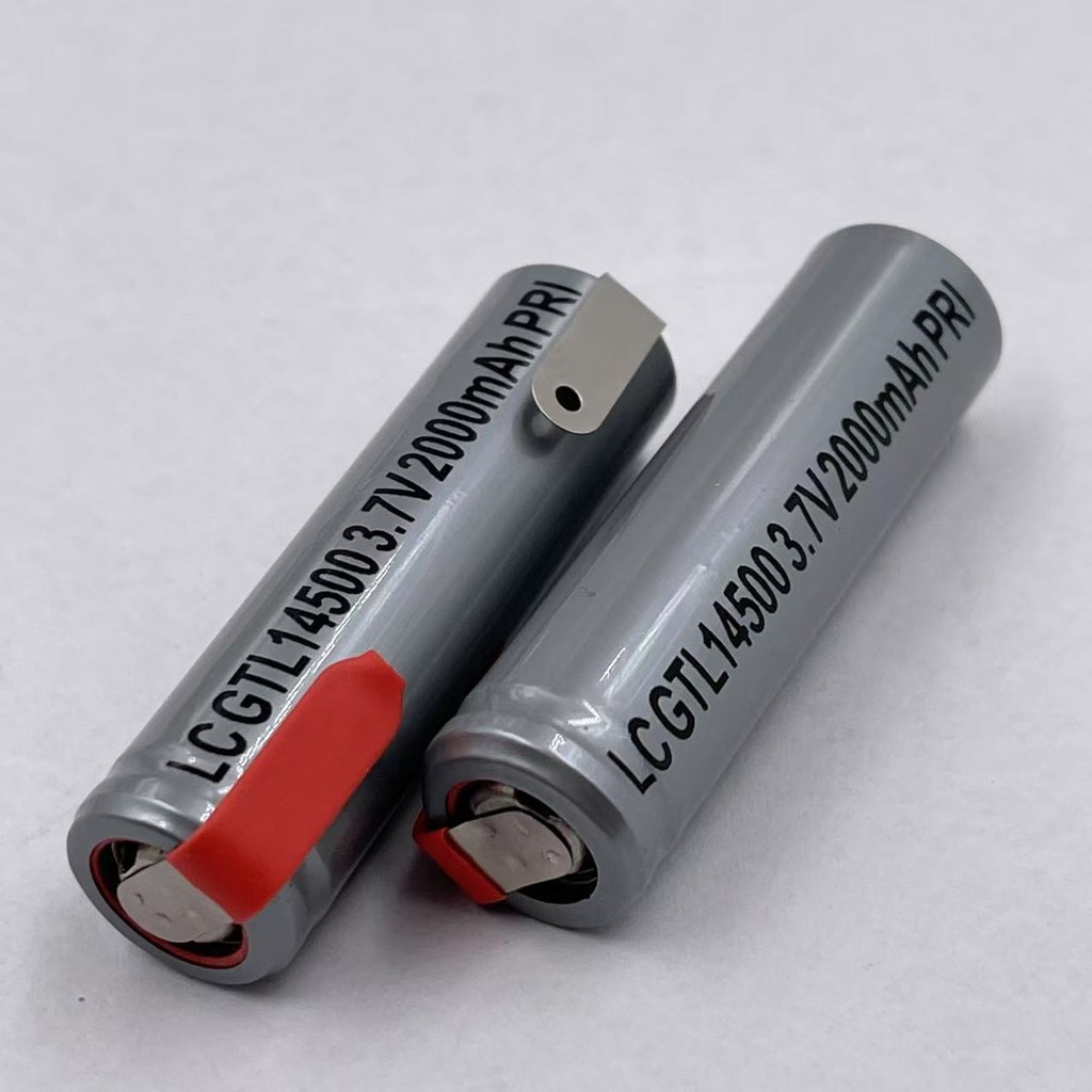 大容量 電池 耐用 活速力14500焊片3.7V電電池2000mAh理發器剃須刀電推剪牙