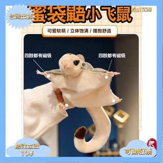 桃園出貨@可愛蜜袋鼬小飛鼠毛絨動物公仔 四肢有磁鐵 磁石掛飾 澳洲飛鼠 小飛鼠模擬動物玩偶 小眾玩偶 生日禮物