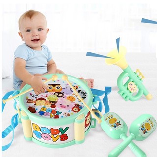 Kids Plastic Educational Musical Instruments Drum Set Toys b