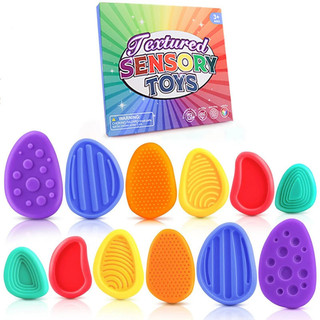 Sensory Fidget Toys Stone for Kids 6 Pack Textured Soft Worr