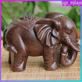 Home Decoration Elephant Craft Mini Animals Statue Wooden