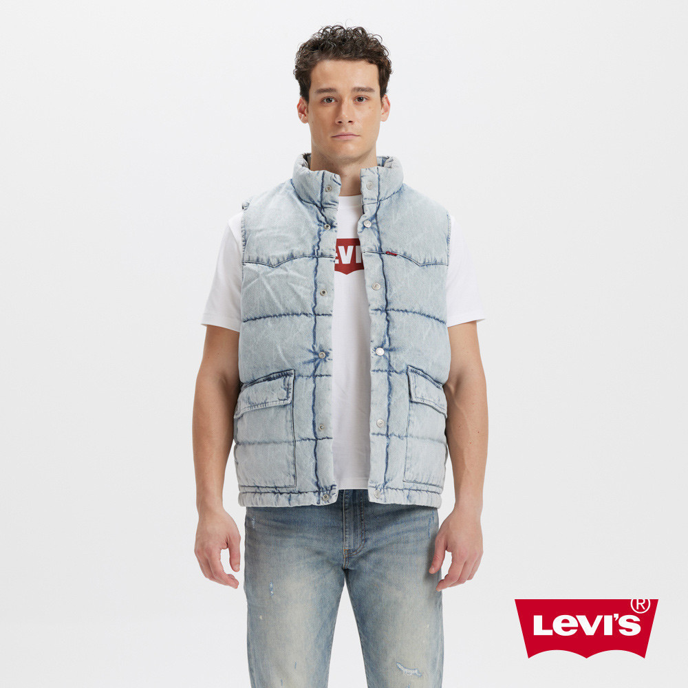 Levi's® 男款 丹寧鴨絨背心  牛仔背心 保暖背心  熱賣單品 002A3-0000
