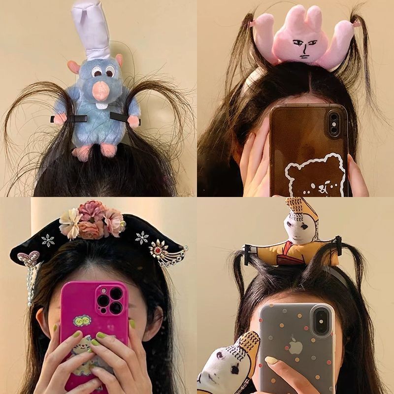 [台灣出貨]🌟熱銷 網紅爆款 毛髮搞怪料理個性頭飾 創意可愛 百搭 洗臉髮箍 兔子頭箍 萌髮髮箍 髮箍 髮飾 髮帶