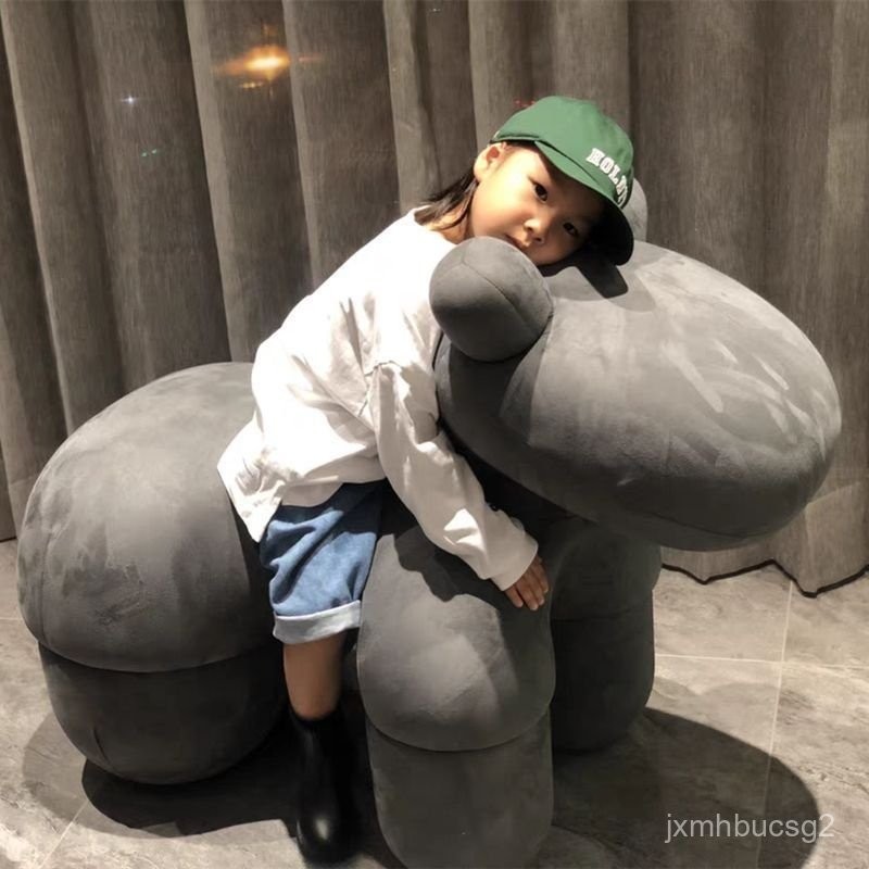 椅子 小馬椅 兒童椅子 網紅椅子 造型椅子 左下網紅小馬椅設計師換鞋凳子創意動物座椅客廳可愛兒童卡通坐凳