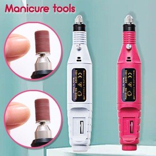 Electric Nail Drill Machine USB Plug Set 6 Nail Drill Bits P