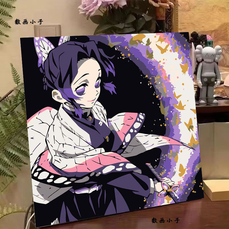 ❤️桃園出貨 現時特賣✨鬼滅之刃彩板diy數字油畫填充填色卡通動漫九柱高級感手繪油彩畫