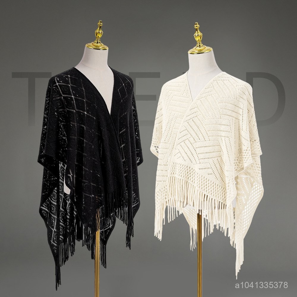 免運 臺灣出貨 尼泊爾服飾|披肩 爆款2025新款歐美春夏秋季純色流蘇薄款鏤空披肩 OY6V