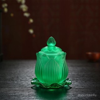 【中式禪意雕刻加厚琉璃】陶瓷供杯 佛堂供奉觀音聖水杯 佛前供水杯 蓮花供水杯 仙用水杯 蓮花觀音杯子 佛堂供水杯 帶蓋茶