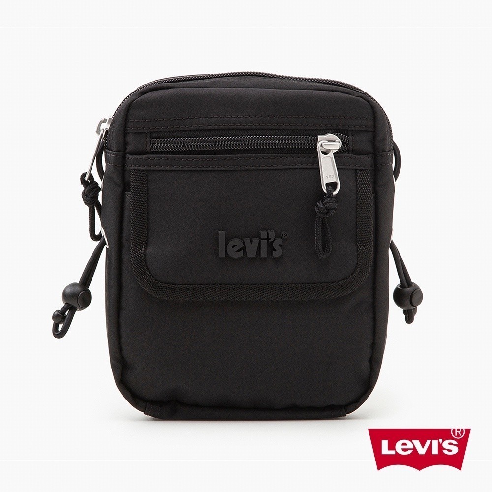 Levis 男女同款 機能系掛繩側背包 / 質感立體膠印Logo 黑 熱賣單品 D7085-0003