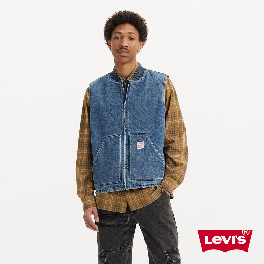 Levi's® Workwear工裝系列 男款 鋪棉丹寧牛仔外套背心 A8580-0000 熱賣單品