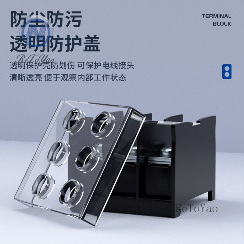 💧家用電氣💧IN411S導軌式接綫端子盒IN60BK大功率全銅綫排多綫對接軌道接綫座