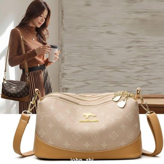 ✨限時免運✨正品時尚女包 新款真皮質感單肩斜挎包 中老年媽媽包 多層女揹包 側揹包 包包女 韓系包包 女包 女生包包