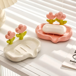 Soap Box Creative Flower Shape Soap Dish Non-slip Bathroom D