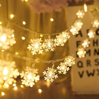 10Led Snowflakes String Lights for Christmas Tree Ornament N