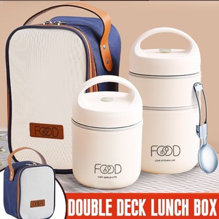 2 Layers Portable Lunch Box Breakfast Cup Breakfast Food Sto