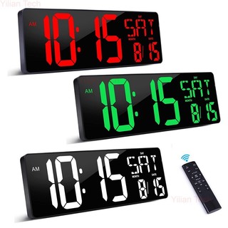 Digital Wall Clock Large Display LED Remote Control Wall Clo