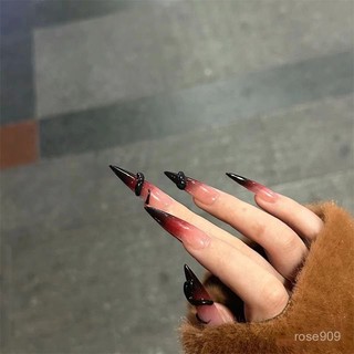💥加一爆款💥現貨 速發【暗黑紅色小蛇】暗黑色穿戴甲 純手工穿戴甲 辣妹闇黑穿戴甲 紅色氣質穿戴甲 長尖穿戴甲