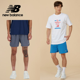 【New Balance】NB 7吋吸濕排汗RC短褲 男性 藍色/深灰色 MS41283GT/MS41283BEU