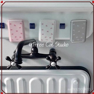 🎀磁吸卡包🎀韓國ins小眾少女心蝴蝶結皮革磁吸無綫充magsafe磁吸卡套包15通用