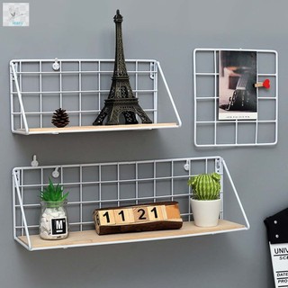 Metal Wood Wall Hanging Shelf Modern Simple Loft Dorm Free P