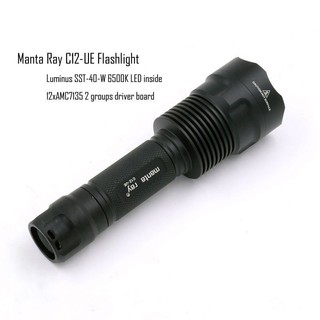 Manta Ray C12 Flashlight Torch Luminus SST40 SST-40 6500K /5