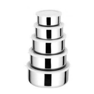 5 Pieces Sealed Crisper Stainless Steel Food Storage Boxes F