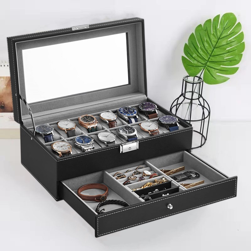 3/6/12 Slots PVC Watch Storage Box / Watch Display Box / Wat