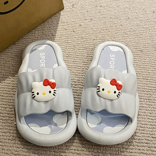 【低價免運】可愛卡通kt貓外穿hellokitty拖鞋女厚底踩屎感洗澡室內防滑拖鞋