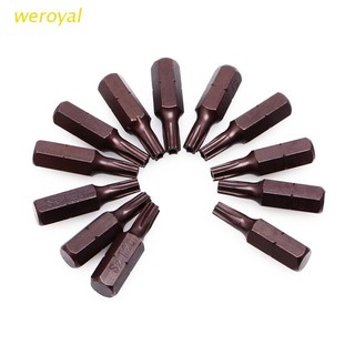 12Pcs T20 1/4" Hex Shank Magnetic Torx Security Screwdriver