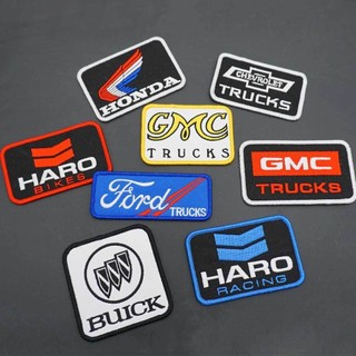 桃園出貨-HONDA摩託車徽章刺繡布貼GMC logo標誌補丁貼魔鬼氈徽章 魔鬼氈 士氣章 創意士氣章