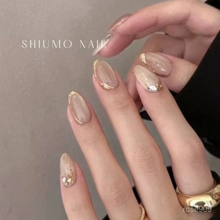 💥加一爆款💥現貨 隔日達【金邊法式】純欲穿戴甲 純色穿戴甲 簡約穿戴甲金邊穿戴甲 貓眼穿戴甲 短款美甲 短橢圓穿戴甲