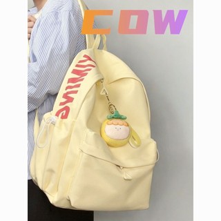 韓國潮流女裝🌸COW日係ins純色百搭字母書包簡約初中高中學生雙肩包大容量背包女
