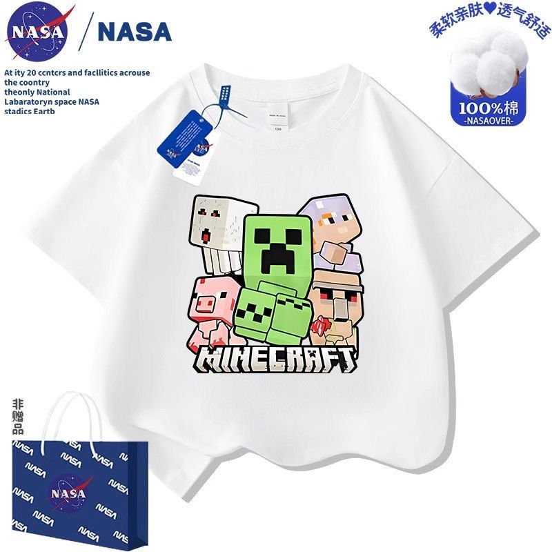 台灣出貨 我的世界衣服 Minecraft夏裝 兒童上衣 兒童短袖 苦力怕T恤 男女童衣服 純棉T恤 兒童衣服 童裝 O