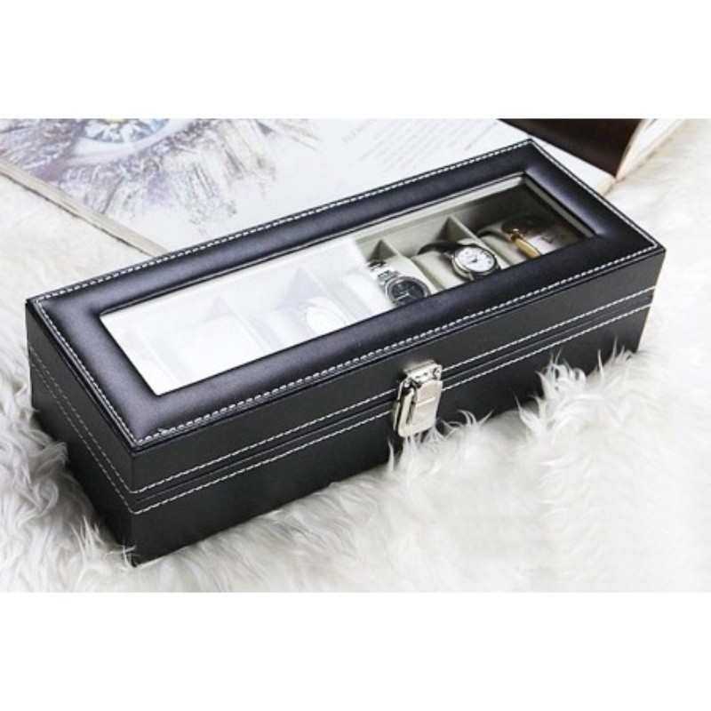 6 Slots PVC Watch Storage Box / Watch Display Box / Watch Ca