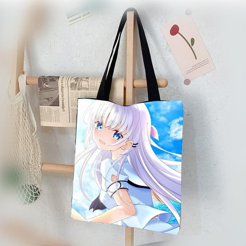 Summer pockets 道具 cos 週邊Summer Pockets 夏日口袋 黑色袋子週邊帆布袋購物學生手提袋