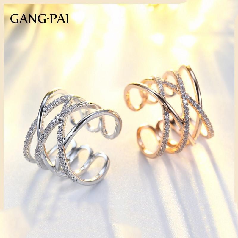 BOEY精品飾品-925銀冷淡風開口戒指女ins潮食指網紅可調節時尚個性小衆設計指環